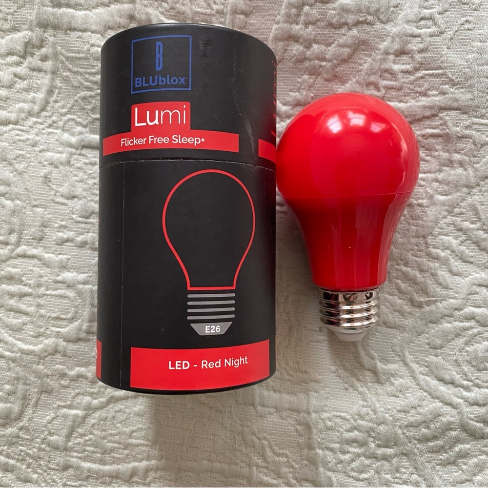 Blublox LUMI (EMR-TEK) Flicker Free Sleep+ Red Night Bulb LED- E26 Red Lightbulb